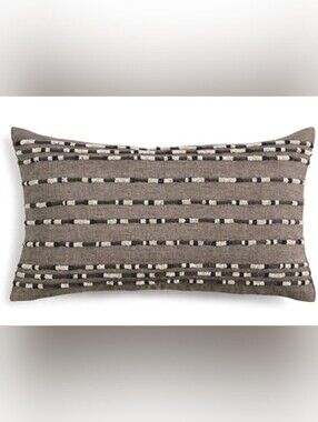 Macy's Taupe and Ivory Striped Textured Accent Pillow Set Of 4